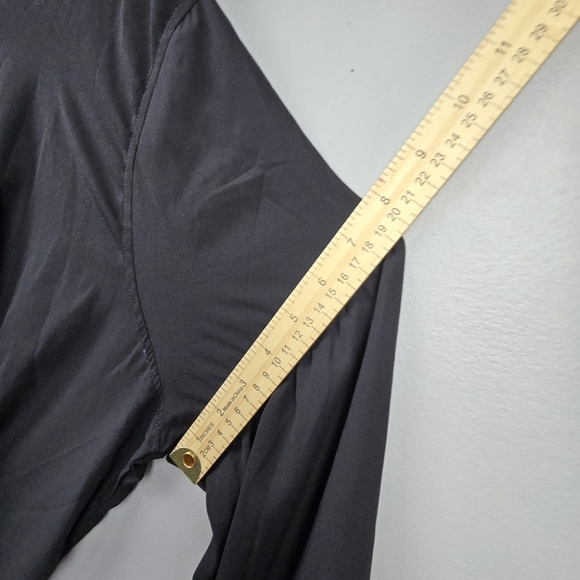 ROAMANS Sheer Button-Up Tunic Blouse Black  Womens Plus Size 24W Business Casual - Picture 9 of 14